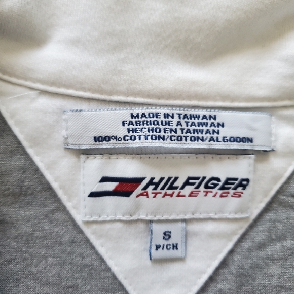 Oversized Tommy Hilfiger Athletics Grey 1/4 Zip Sweater Pullover NWOT - Picture 5 of 6